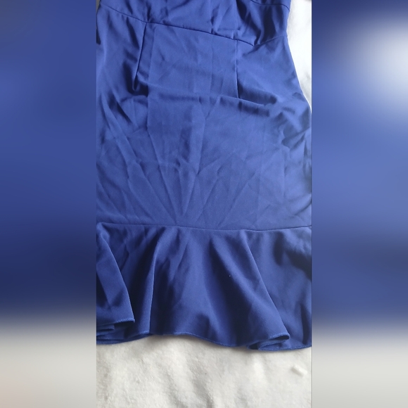 Elegant Blue Ruffle Sleeve Dress - Picture 6 of 6